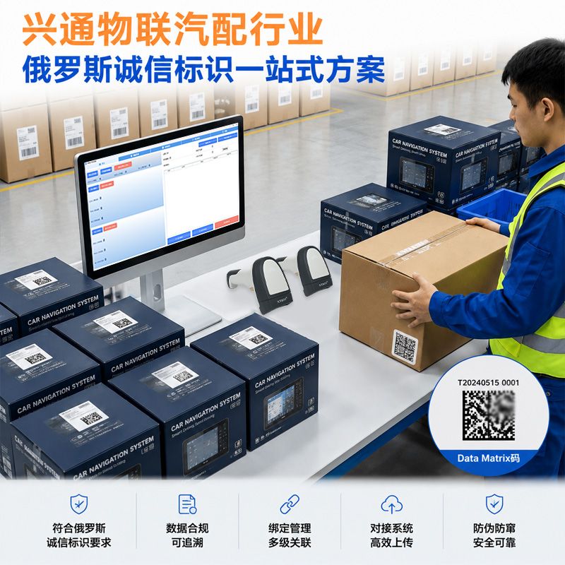 兴通物联俄罗斯诚信码手持终端采集作业